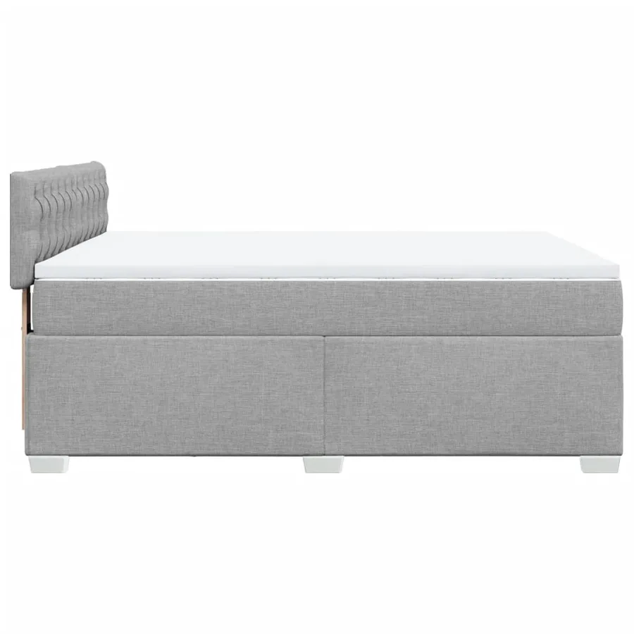 Sommier à lattes de lit avec matelas Gris clair 140x190cm Tissu - 9