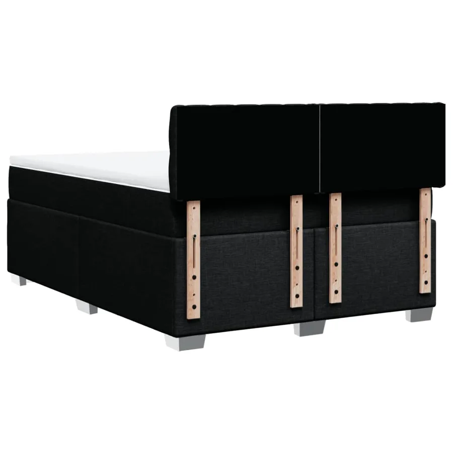 Sommier à lattes de lit avec matelas Noir 140x190 cm Tissu - 10