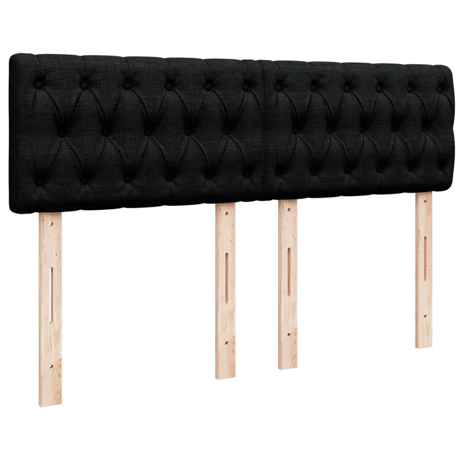 Sommier à lattes de lit avec matelas Noir 140x190 cm Tissu - 8