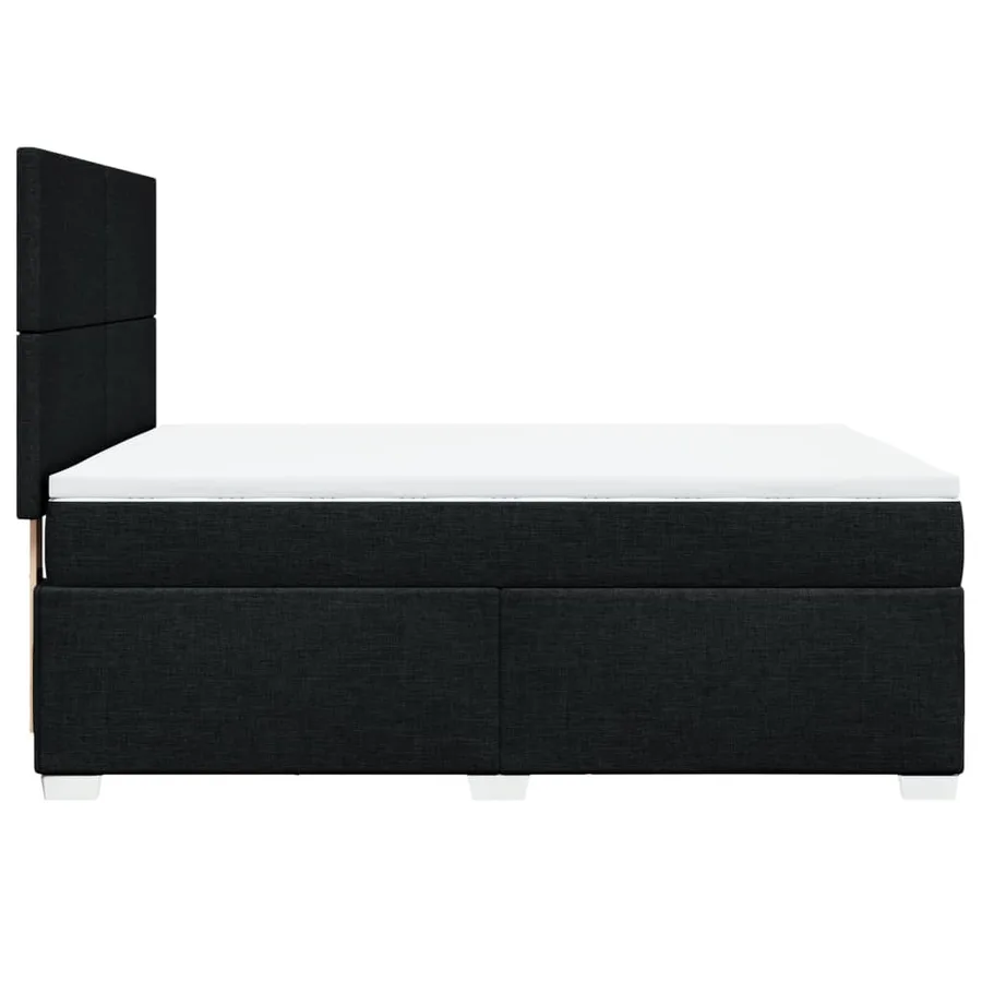 Sommier à lattes de lit avec matelas Noir 140x190 cm Tissu - 11