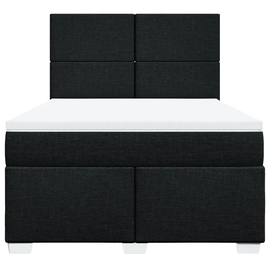 Sommier à lattes de lit avec matelas Noir 140x190 cm Tissu - 8