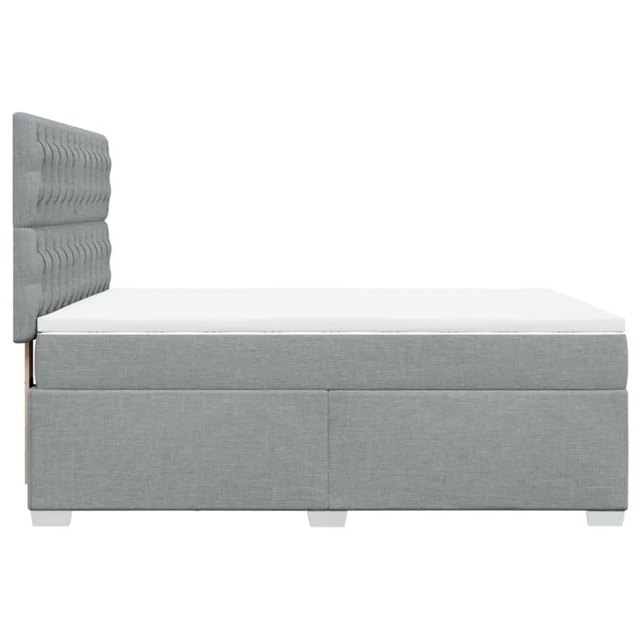 Sommier à lattes de lit avec matelas Gris clair 140x190cm Tissu - 11