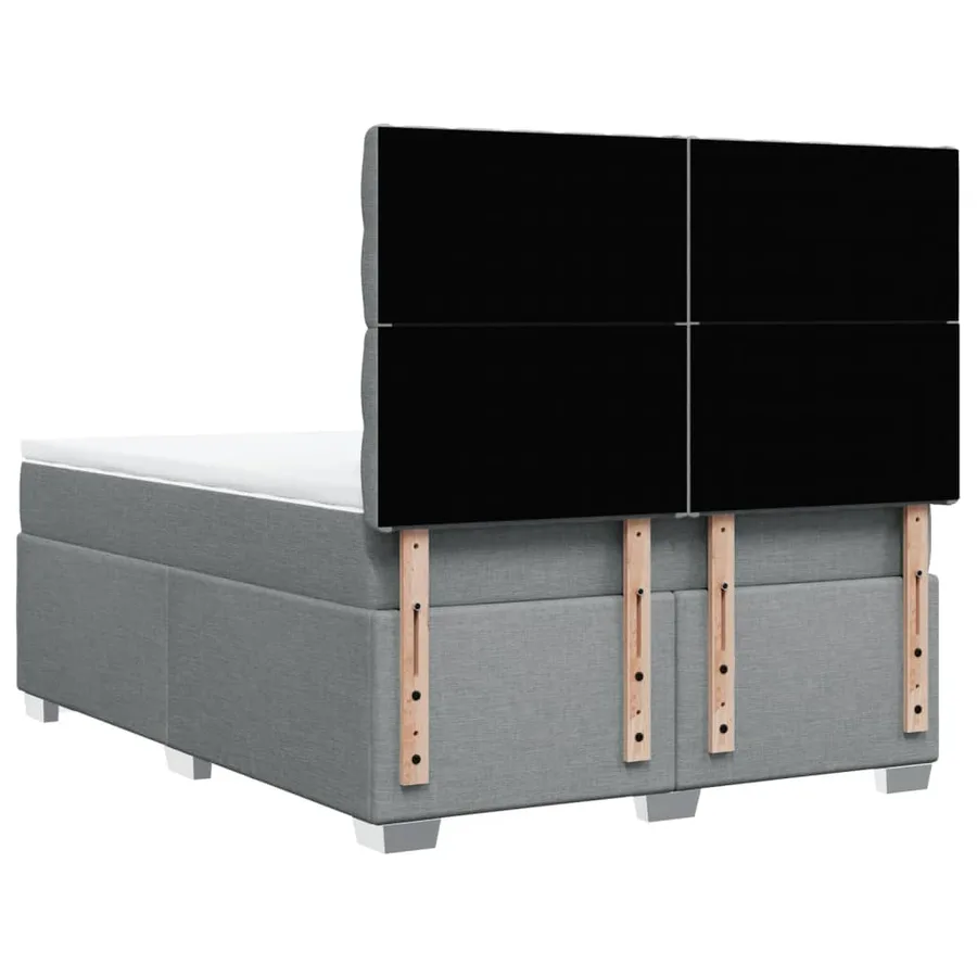 Sommier à lattes de lit avec matelas Gris clair 140x190cm Tissu - 12