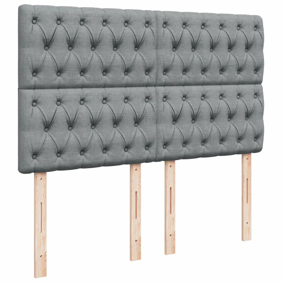 Sommier à lattes de lit avec matelas Gris clair 140x190cm Tissu - 7