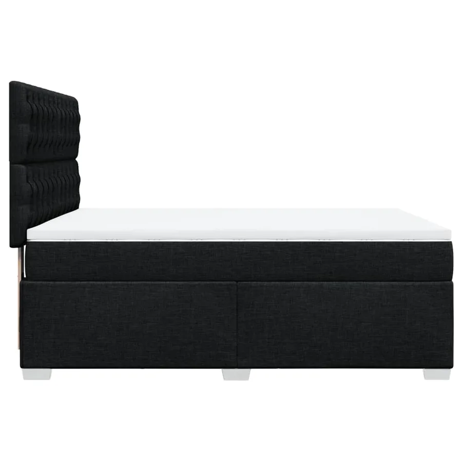 Sommier à lattes de lit avec matelas Noir 140x190 cm Tissu - 11