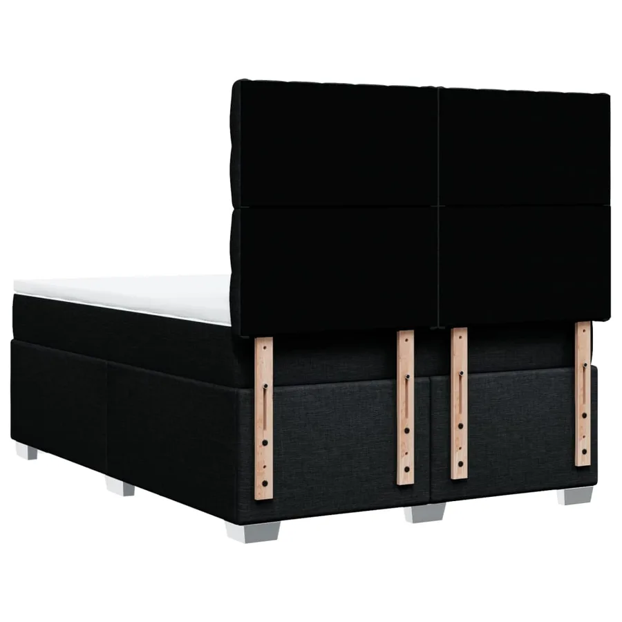 Sommier à lattes de lit avec matelas Noir 140x190 cm Tissu - 12