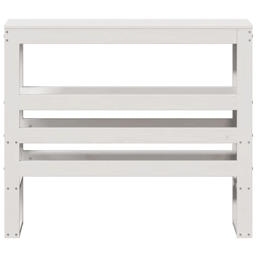 Tête de lit avec étagères blanc 90 cm bois massif de pin - 3