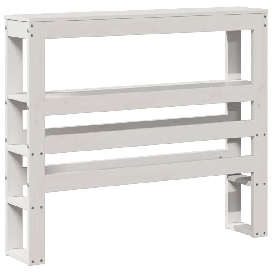 Tête de lit avec étagères blanc 90 cm bois massif de pin - 6
