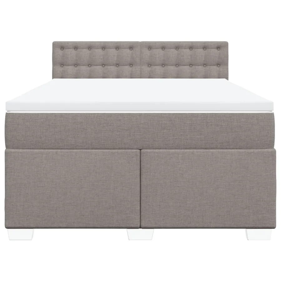 Sommier à lattes de lit avec matelas Taupe 140x190 cm Tissu - 6