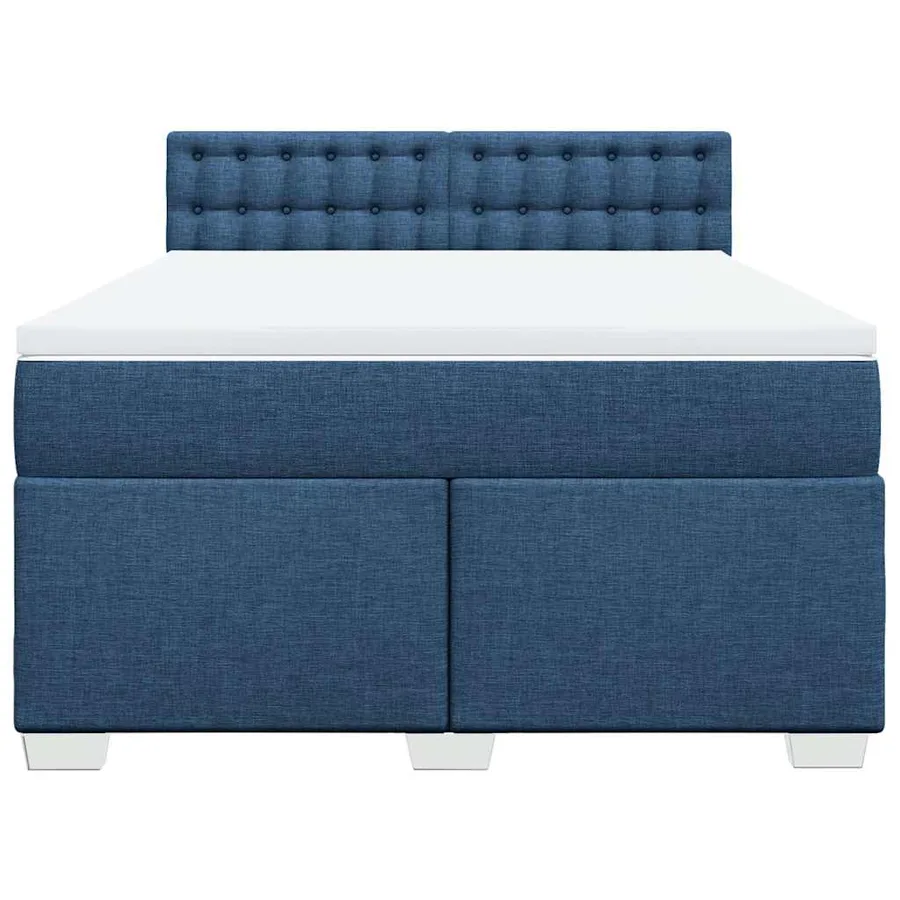 Sommier à lattes de lit avec matelas Bleu 140x190 cm Tissu - 6