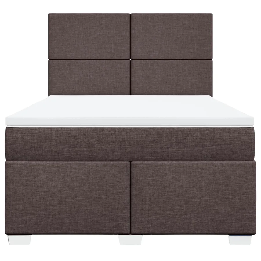 Sommier à lattes de lit avec matelas Marron foncé 140x190 cm - 4