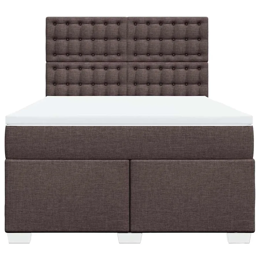 Sommier à lattes de lit avec matelas Marron foncé 140x190 cm - 4