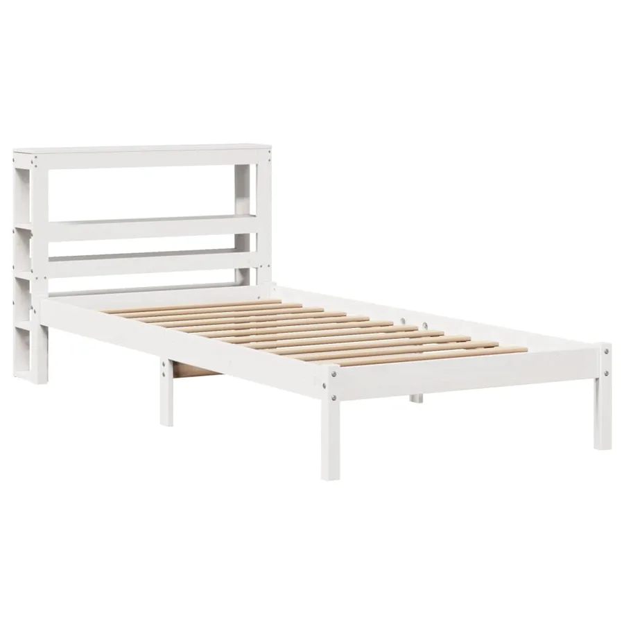 Cadre de lit sans matelas blanc 90x190 cm bois de pin massif - 3