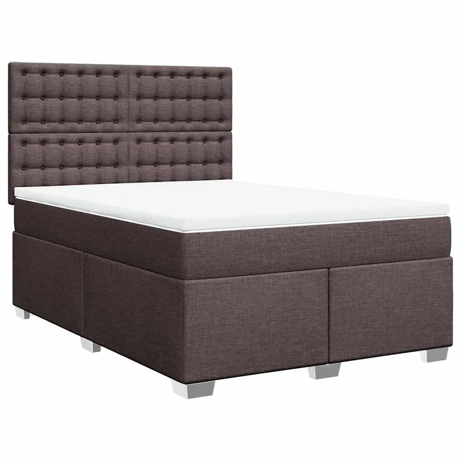Sommier à lattes de lit avec matelas Marron foncé 140x190 cm - 3