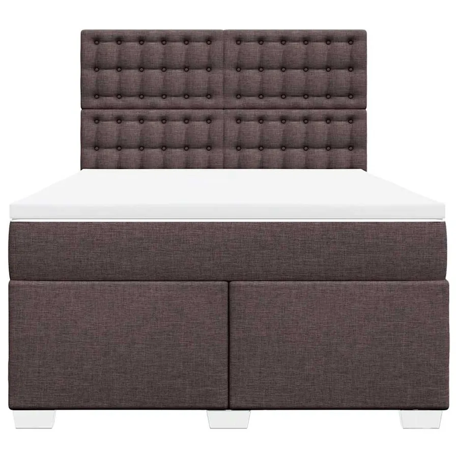 Sommier à lattes de lit avec matelas Marron foncé 140x190 cm - 6