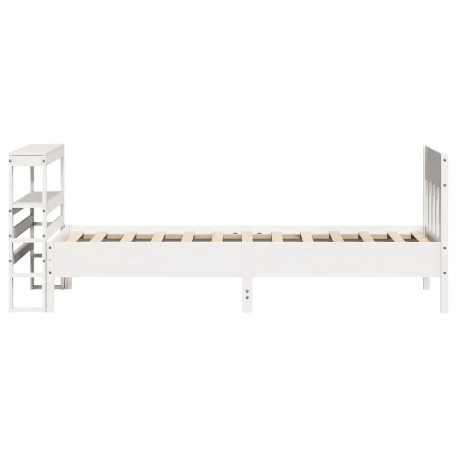 Cadre de lit sans matelas blanc 90x190 cm bois de pin massif - 5