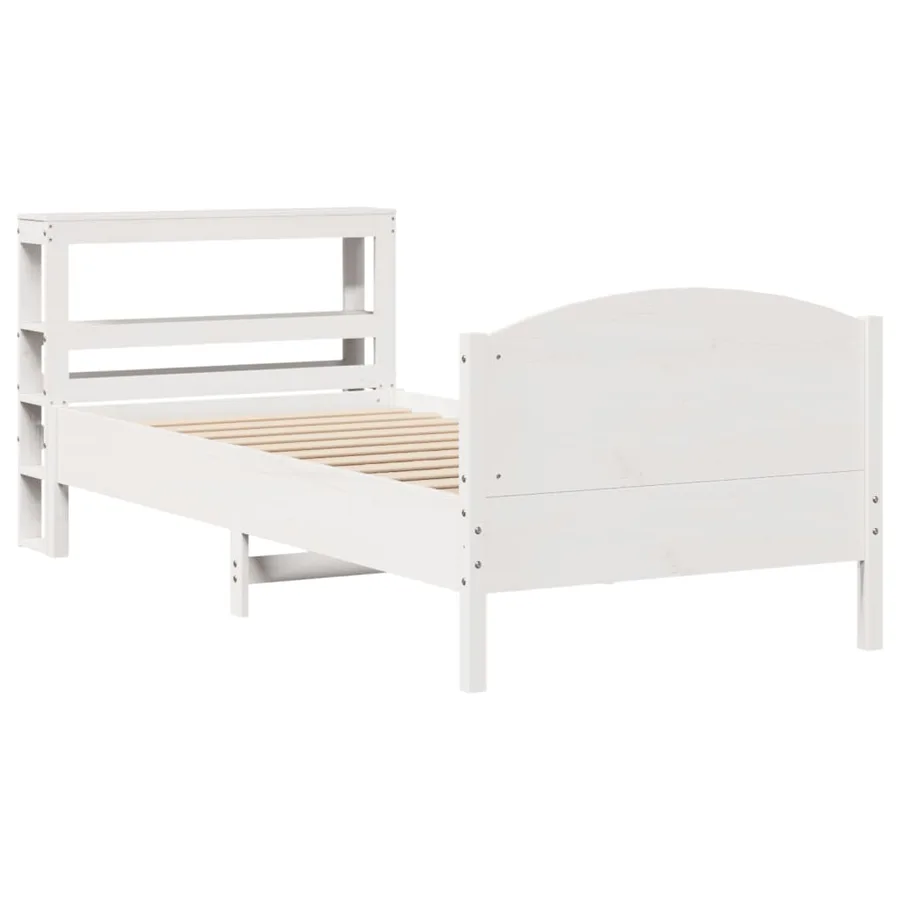 Cadre de lit sans matelas blanc 90x200 cm bois de pin massif - 3