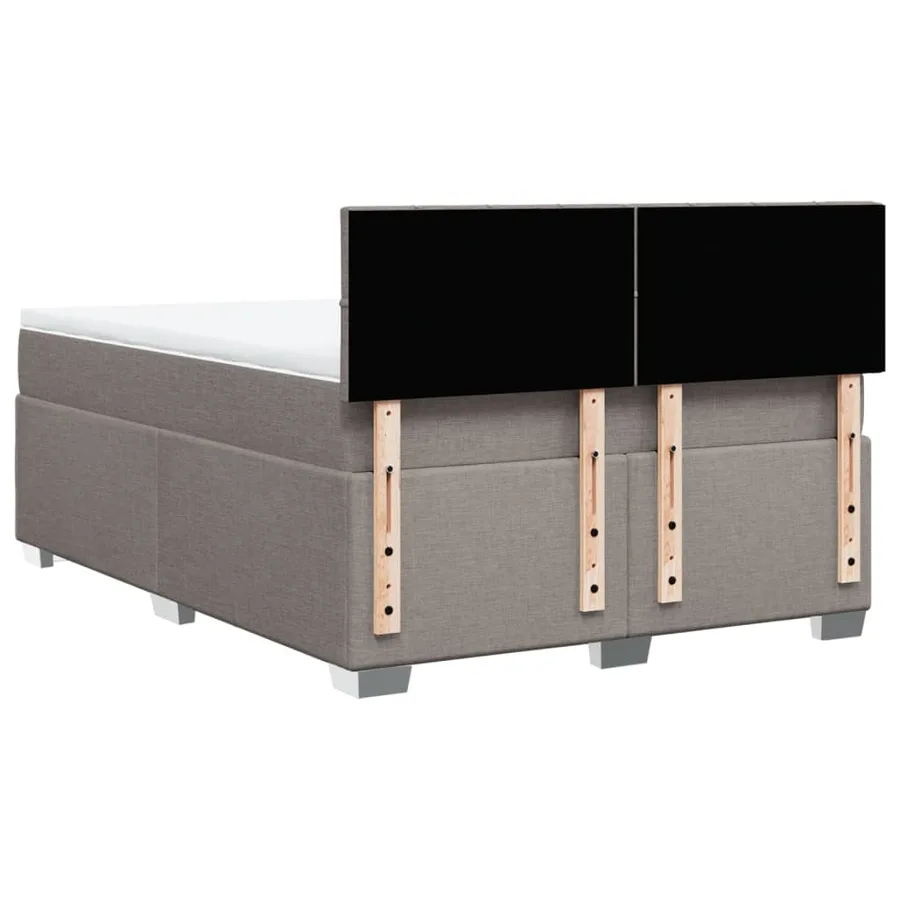 Sommier à lattes de lit avec matelas Taupe 140x190 cm Tissu - 12