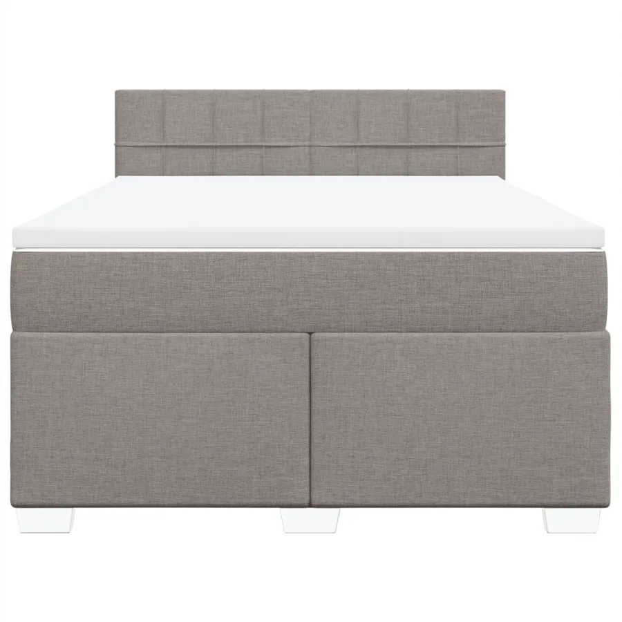Sommier à lattes de lit avec matelas Taupe 140x190 cm Tissu - 6