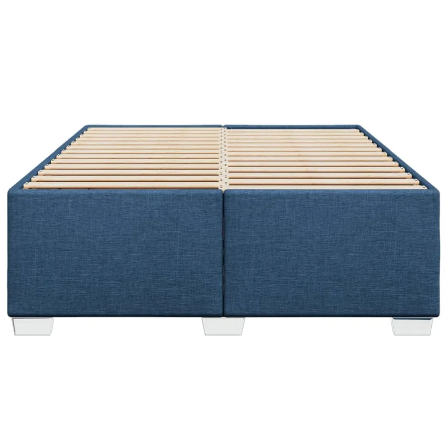 Cadre de lit sans matelas bleu 140x190 cm tissu - 4