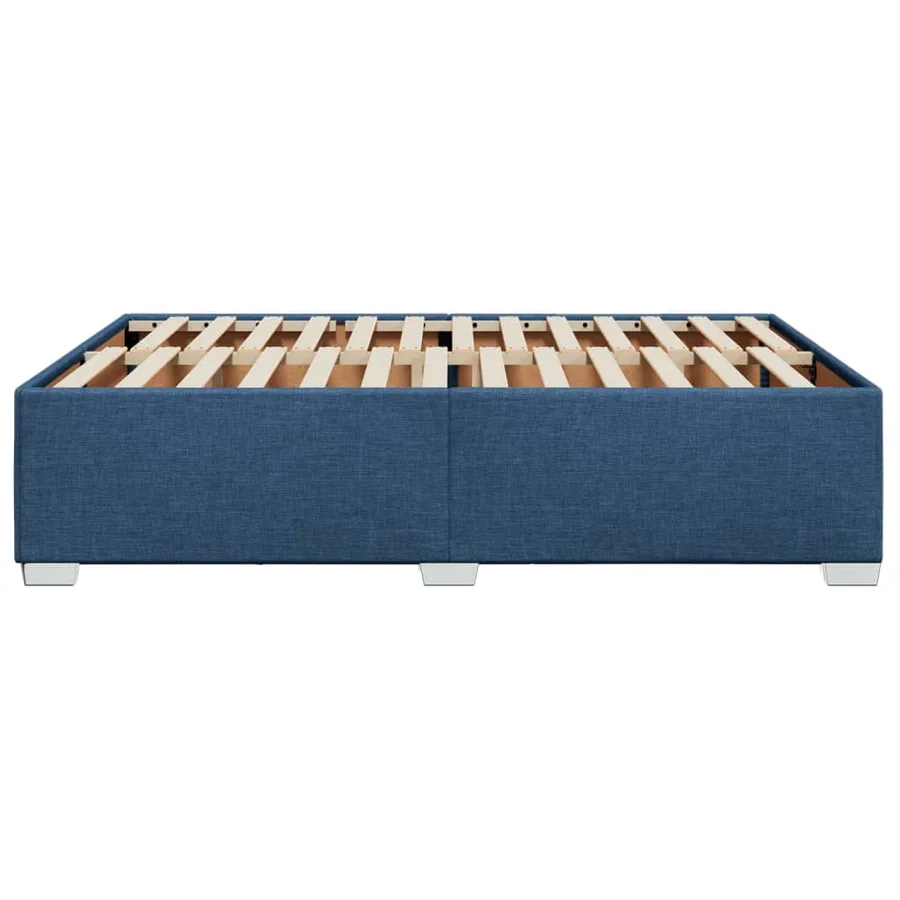 Cadre de lit sans matelas bleu 140x190 cm tissu - 5