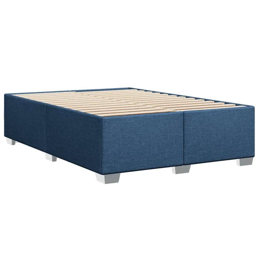 Cadre de lit sans matelas bleu 140x190 cm tissu - 6