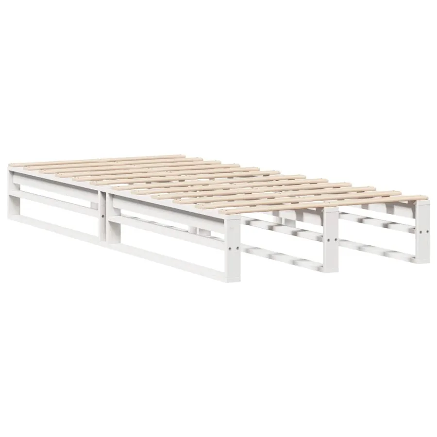 Cadre de lit sans matelas blanc 90x200 cm bois de pin massif - 3