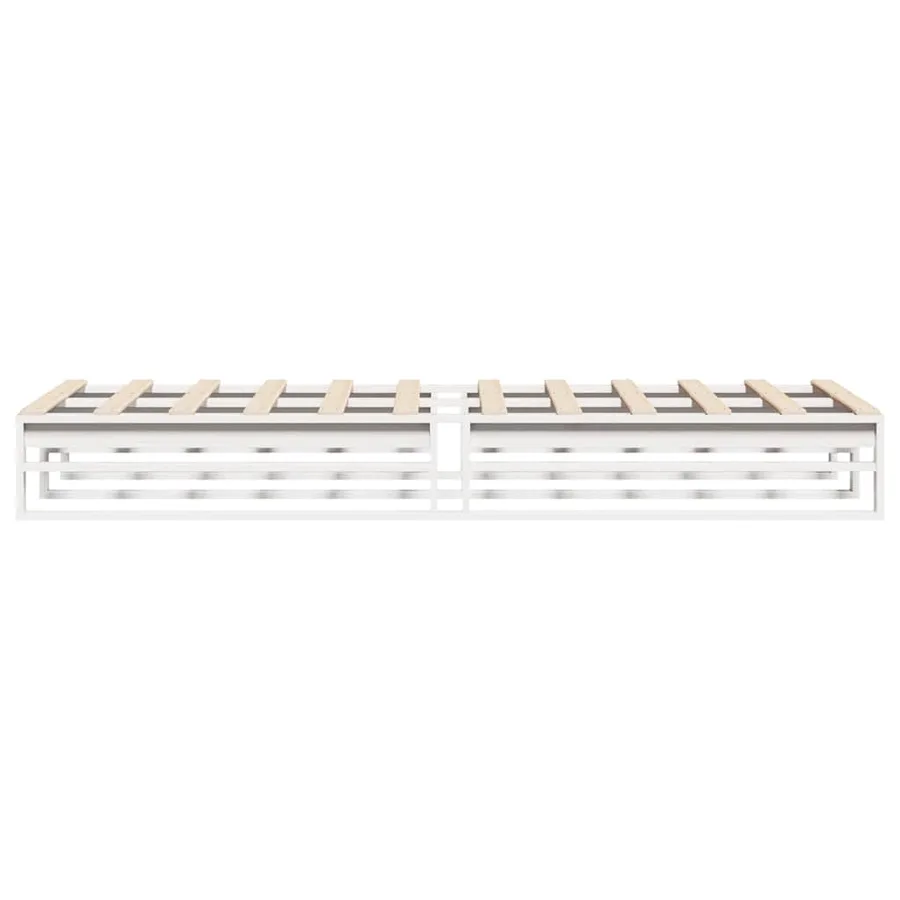 Cadre de lit sans matelas blanc 90x200 cm bois de pin massif - 5