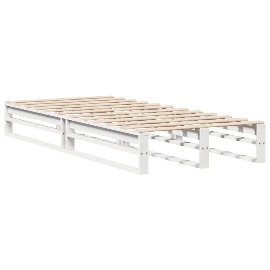 Cadre de lit sans matelas blanc 90x200 cm bois de pin massif - 6