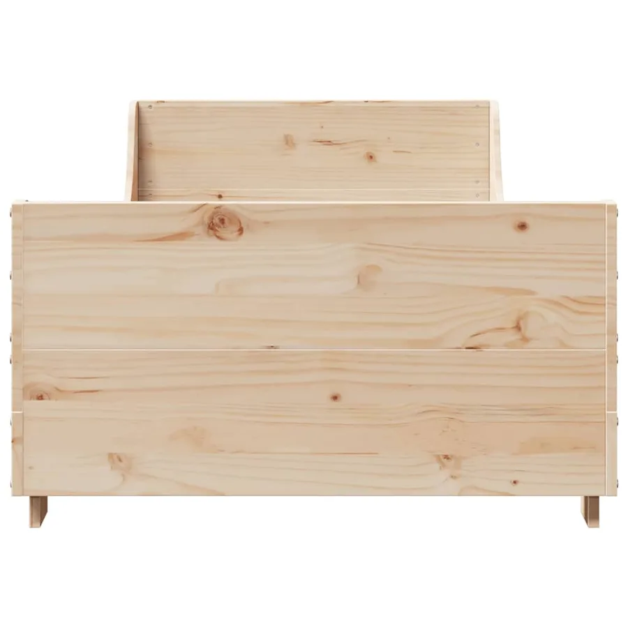 Cadre de lit sans matelas 75x190 cm bois de pin massif - 4