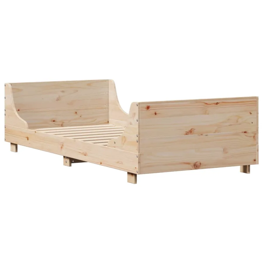 Cadre de lit sans matelas 75x190 cm bois de pin massif - 6
