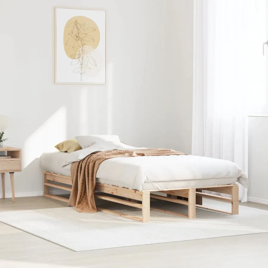 Cadre de lit sans matelas 90x190 cm bois de pin massif