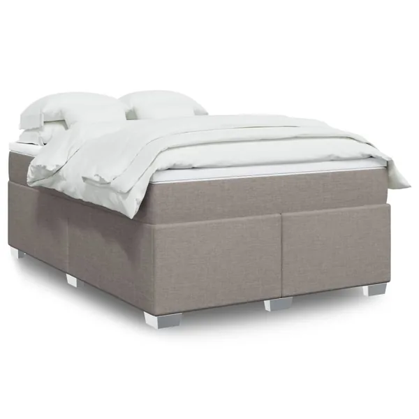 Sommier à lattes de lit avec matelas Taupe 140x190 cm Tissu