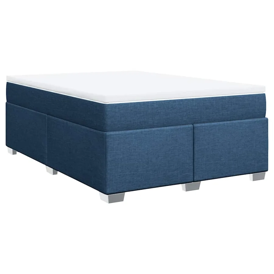 Sommier à lattes de lit avec matelas Bleu 140x190 cm Tissu - 2