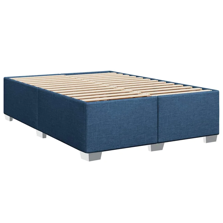 Sommier à lattes de lit avec matelas Bleu 140x190 cm Tissu - 5