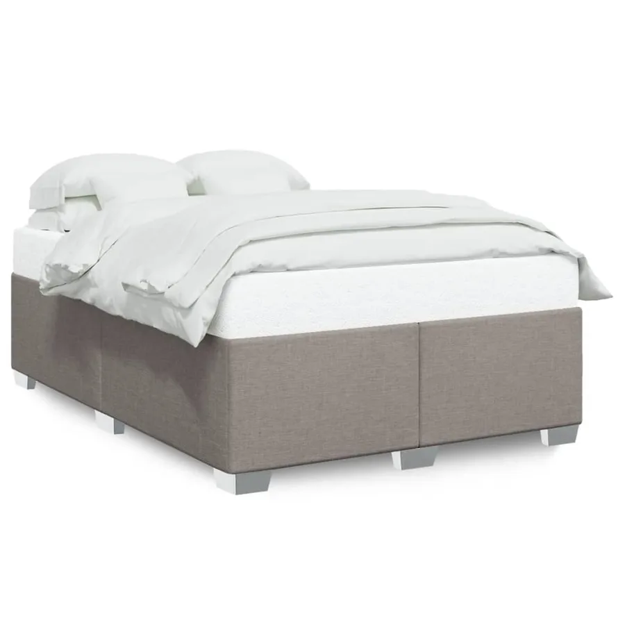 Cadre de lit sans matelas taupe 140x190 cm tissu - 2