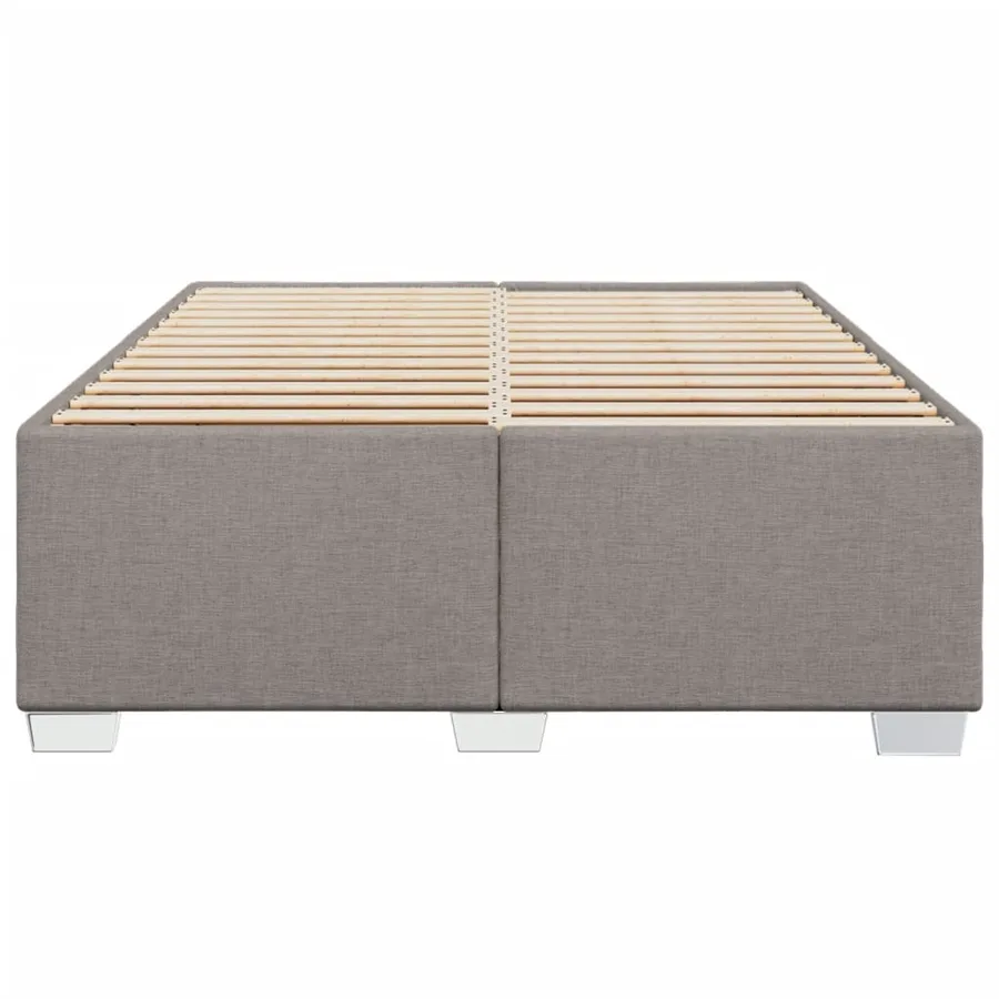 Cadre de lit sans matelas taupe 140x190 cm tissu - 4