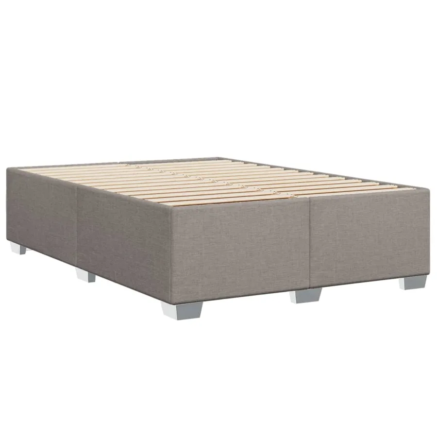 Cadre de lit sans matelas taupe 140x190 cm tissu - 6