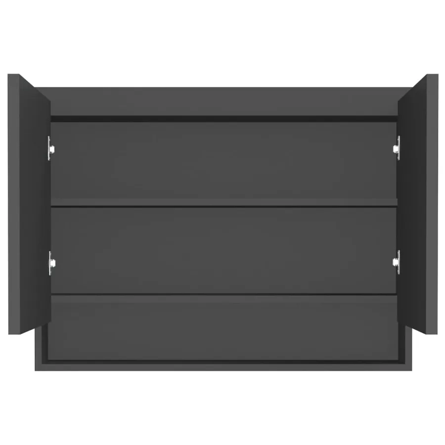 Armoire à miroir de salle de bain 80x15x60 cm MDF anthracite - 3
