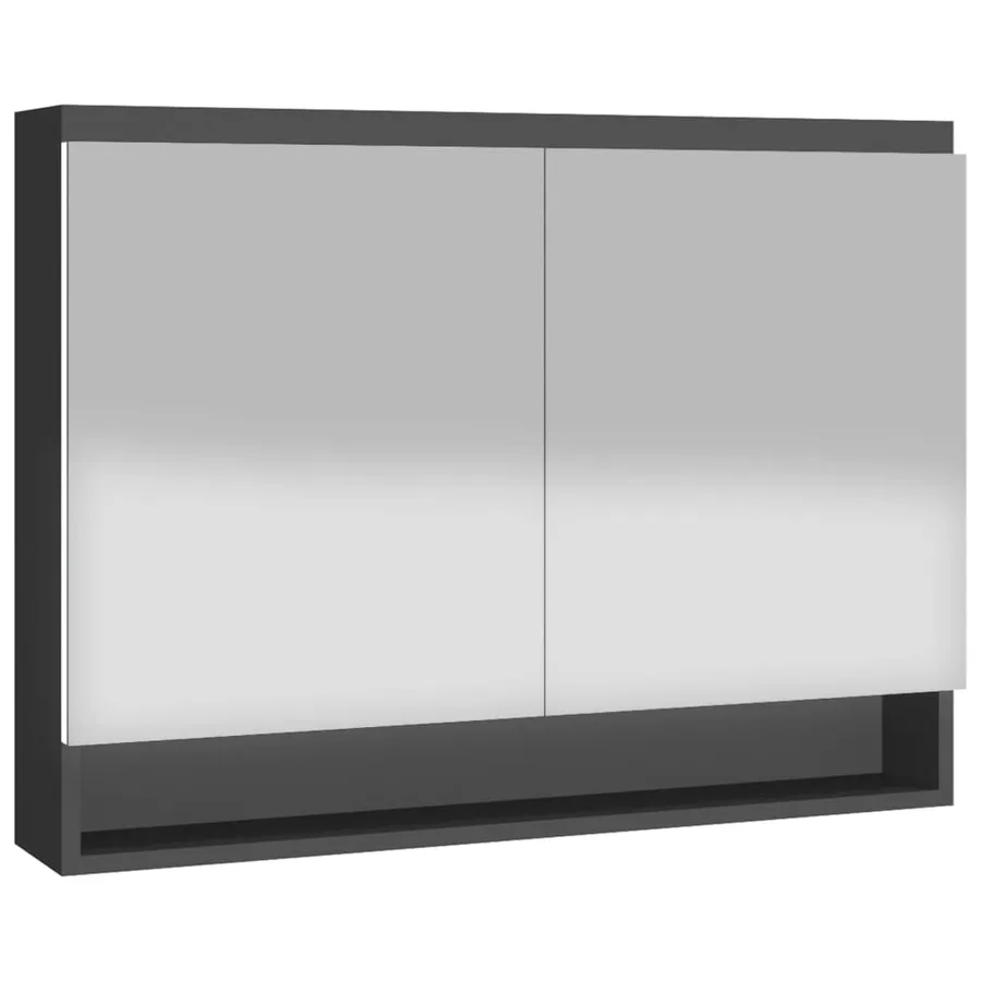Armoire à miroir de salle de bain 80x15x60 cm MDF anthracite - 4