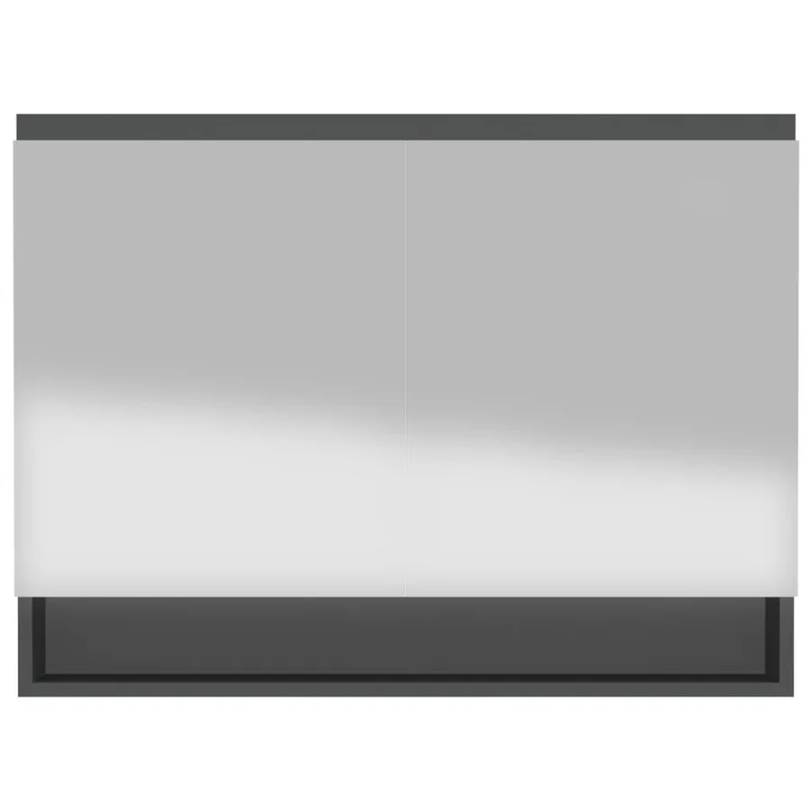 Armoire à miroir de salle de bain 80x15x60 cm MDF anthracite - 5