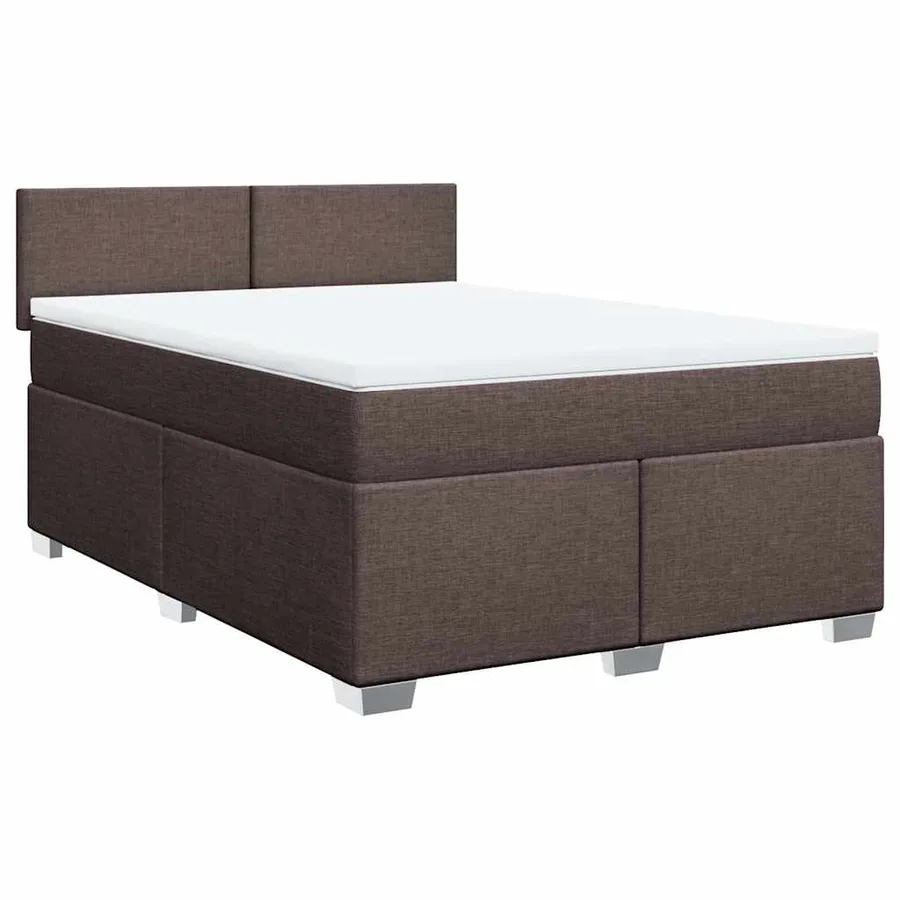 Sommier à lattes de lit avec matelas Marron foncé 140x190 cm - 3
