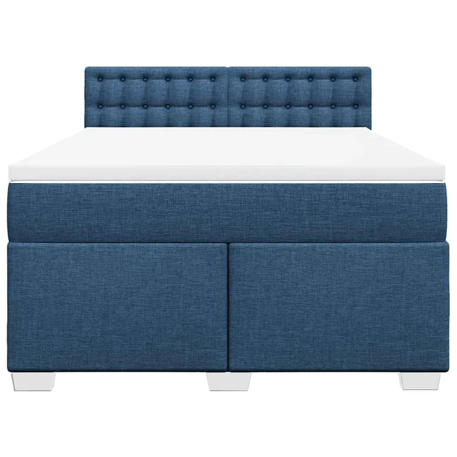 Sommier à lattes de lit avec matelas Bleu 140x190 cm Tissu - 4