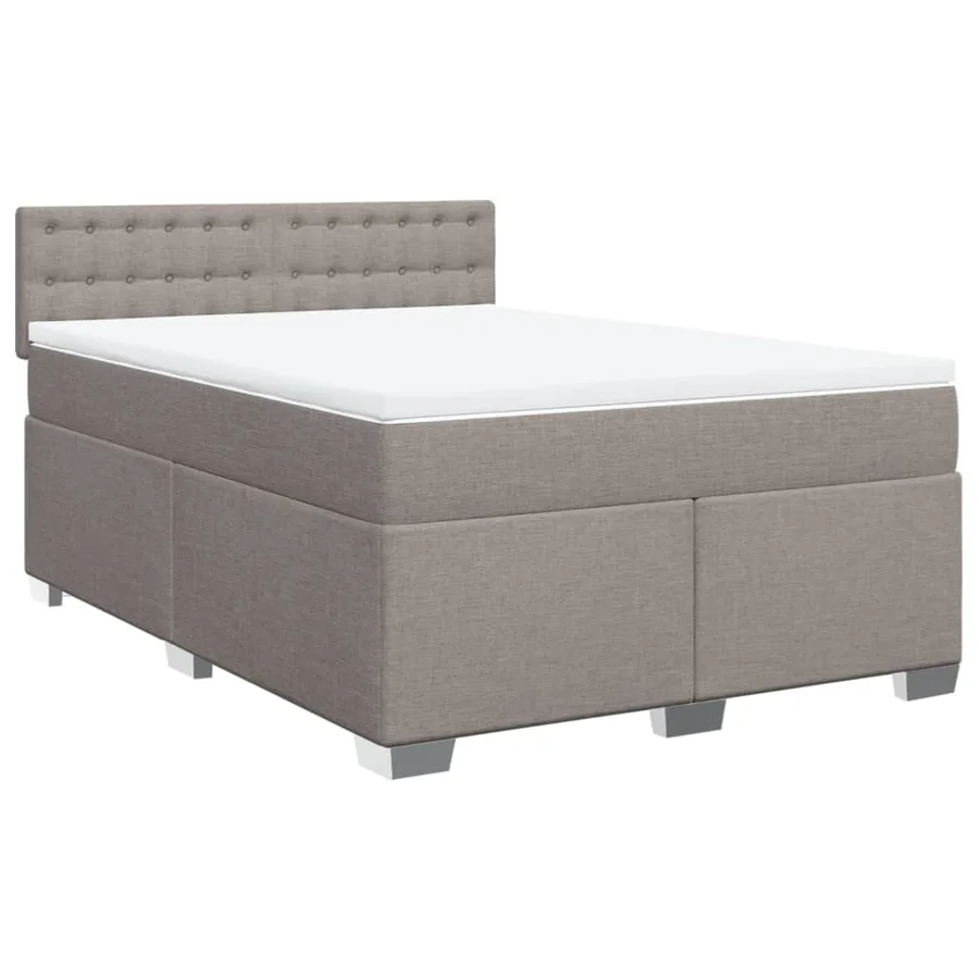 Sommier à lattes de lit avec matelas Taupe 140x190 cm Tissu - 2