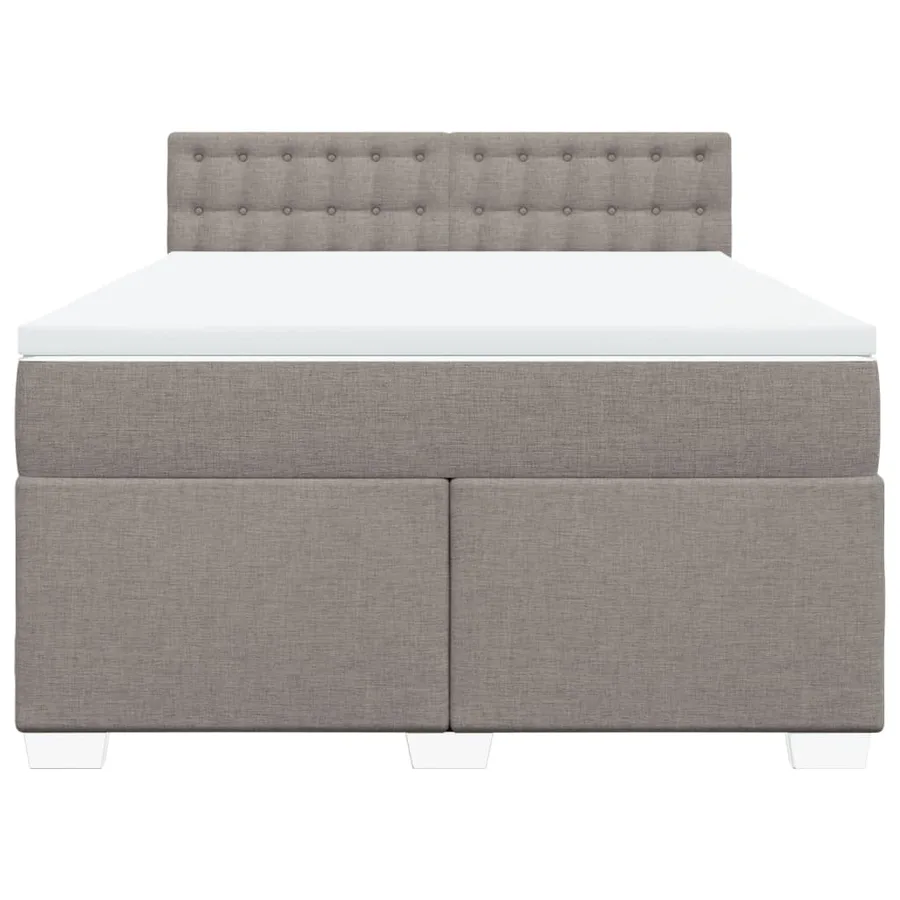Sommier à lattes de lit avec matelas Taupe 140x190 cm Tissu - 4