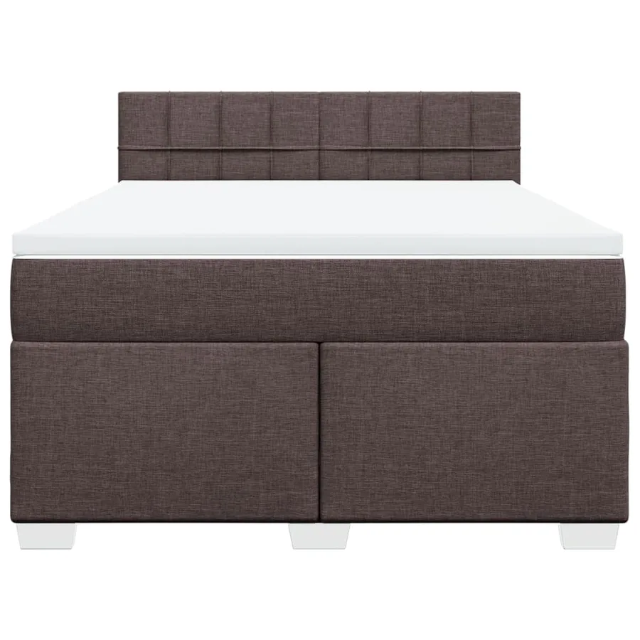 Sommier à lattes de lit avec matelas Marron foncé 140x190 cm - 4