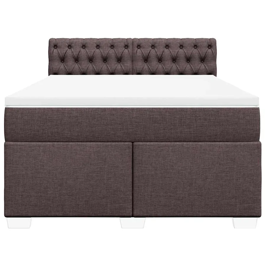 Sommier à lattes de lit avec matelas Marron foncé 140x190 cm - 6