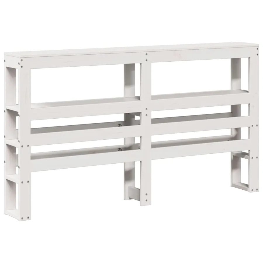 Cadre de lit avec tête de lit blanc 120x190 cm bois pin massif - 6