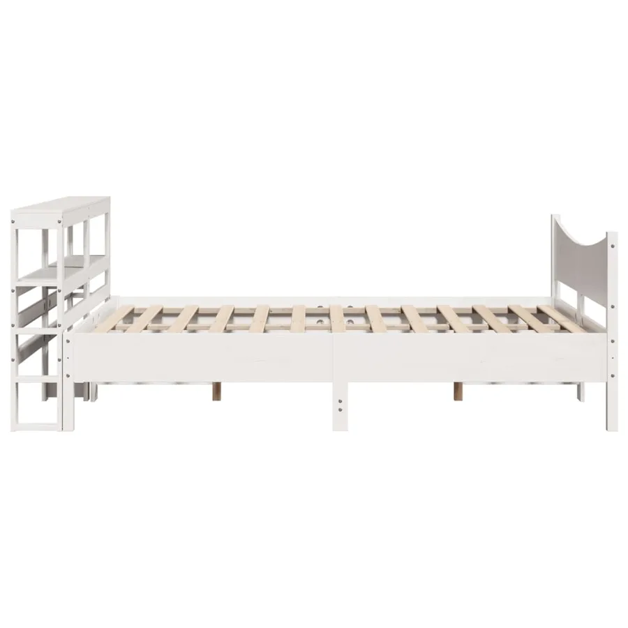 Cadre de lit avec tête de lit blanc 120x190 cm bois pin massif - 7