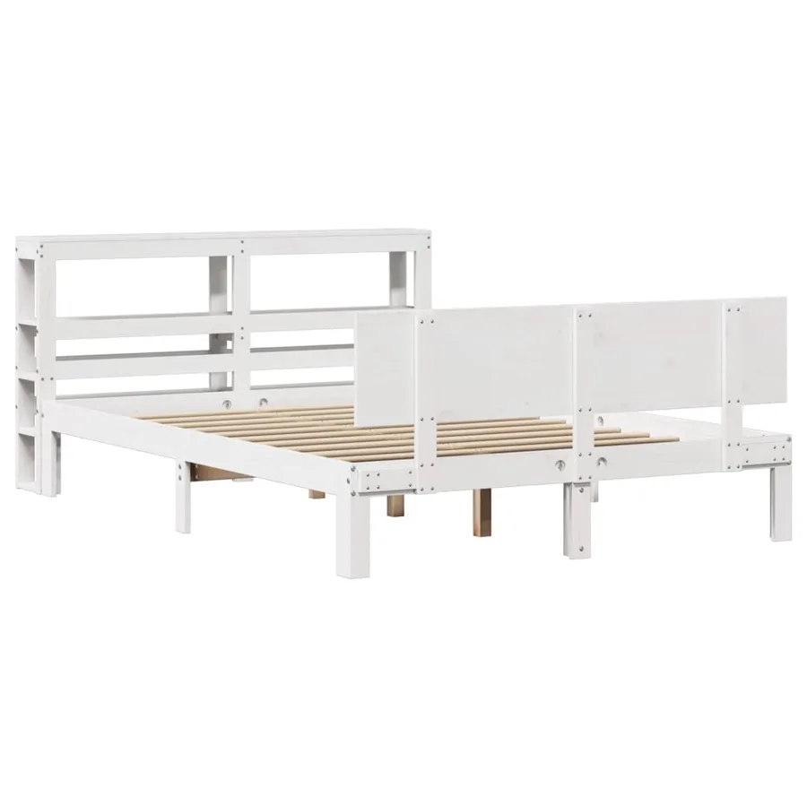 Cadre de lit avec tête de lit sans matelas blanc 120x200 cm - 3